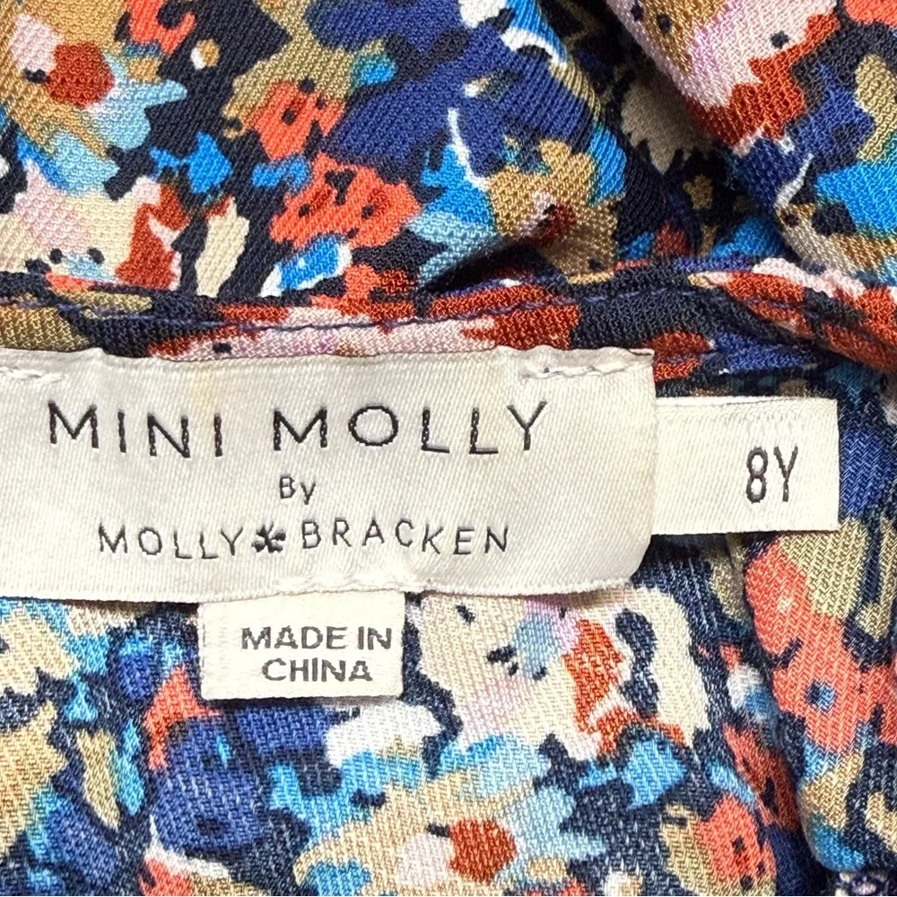 Mini Molly size 8 Youth Girls Multicolor Floral Long Puff Sleeve Top